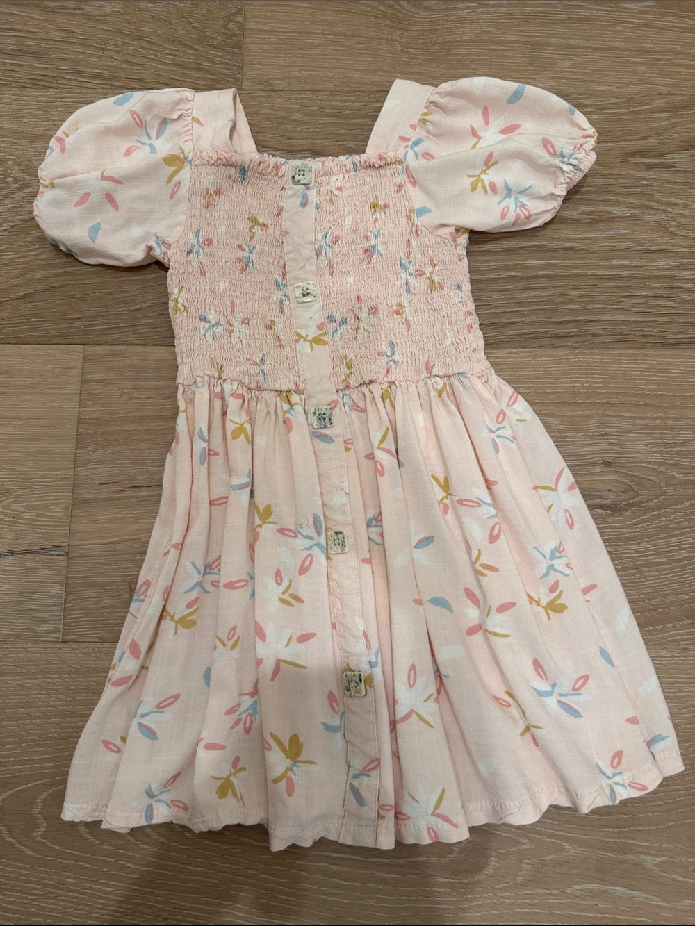 Jessica Simpson Light Pink Floral Puff Sleeve Dress